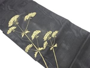絽草花模様織出し名古屋帯